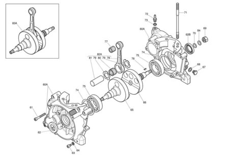 Iame X30 krukashelft koppeling zijde