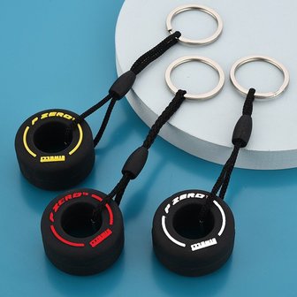 Formule 1 sleutelhanger set van 3 | Geel | Wit | Rood | Pirelli | P-zero | Keychain | F1