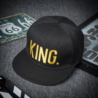 KING Snapback Cap Zwart / Goud | Pet | Gold