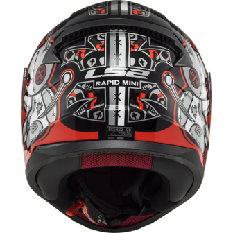 LS2 FF353 Rapid mini Kids helm Voodoo zwart/rood