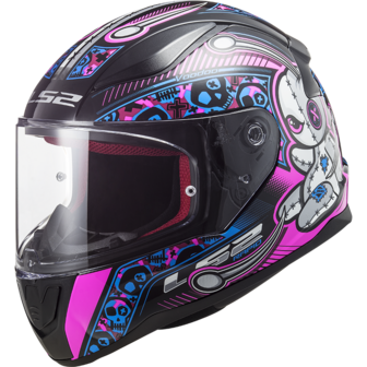 LS2 FF353 Rapid mini Kids helm Voodoo zwart/roze