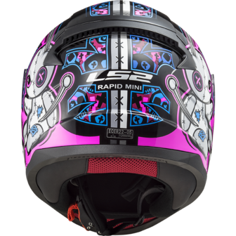 LS2 FF353 Rapid mini Kids helm Voodoo zwart/roze