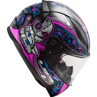 LS2 FF353 Rapid mini Kids helm Voodoo zwart/roze