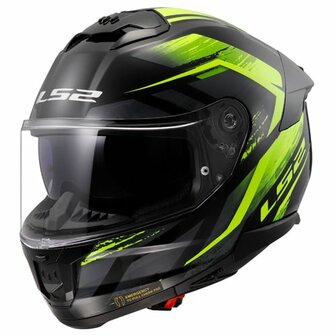 LS2 FF808 Stream II Fury zwart/ fluor geel