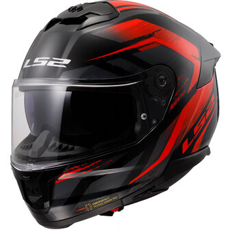 LS2 FF808 Stream II Fury zwart/ rood