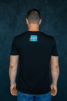Bengio T-shirt zwart / blauw 100% organic Maat L
