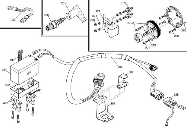 Iame X30 Startmotor kabel