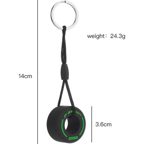 Formule 1 sleutelhanger intermediate band | Groen | Pirelli | P Zero | Keychain | F1