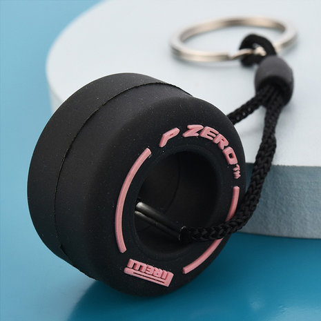 Formule 1 sleutelhanger Hypersoft band | Roze | Pirelli | P Zero | Keychain | F1