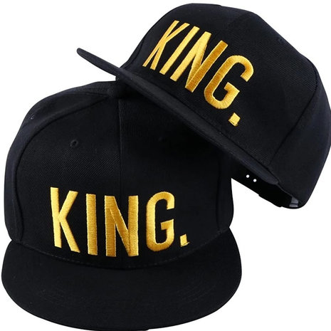 KING Snapback Cap Zwart / Goud | Pet | Gold
