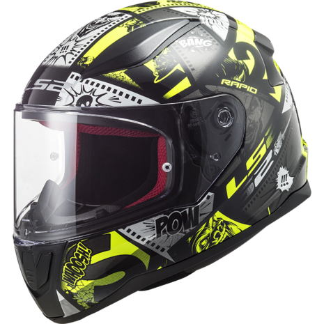 LS2 FF353 Rapid mini Kids helm Vignette zwart / fluor geel