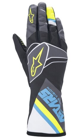 Alpinestars Tech 1-K Glove Graphic Zwart / blauw / fluor geel